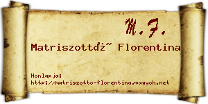 Matriszottó Florentina névjegykártya